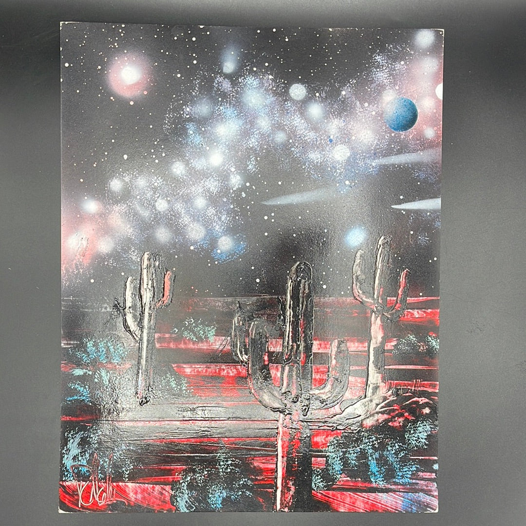 Spray Painted Art Cactuses