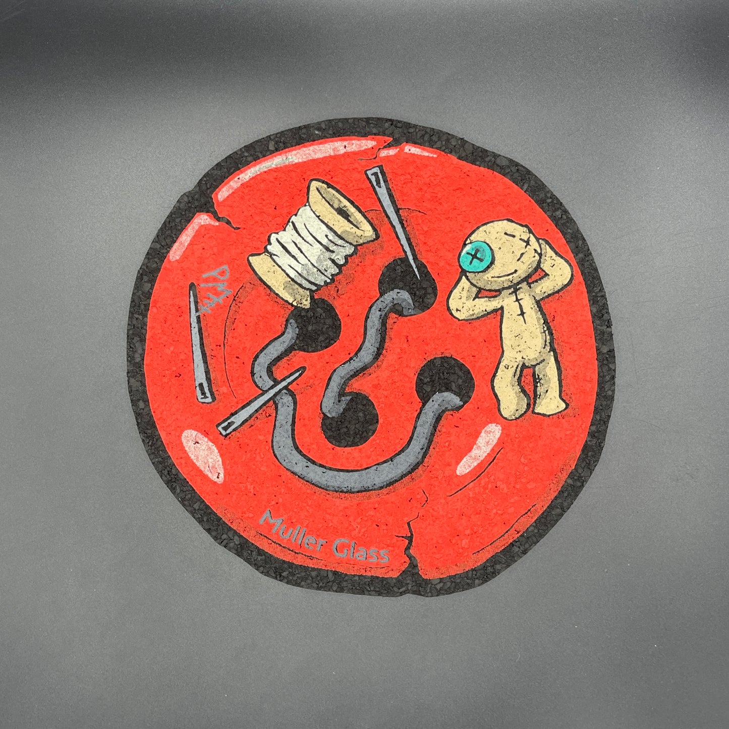 Muller Glass Red Button Moodmat