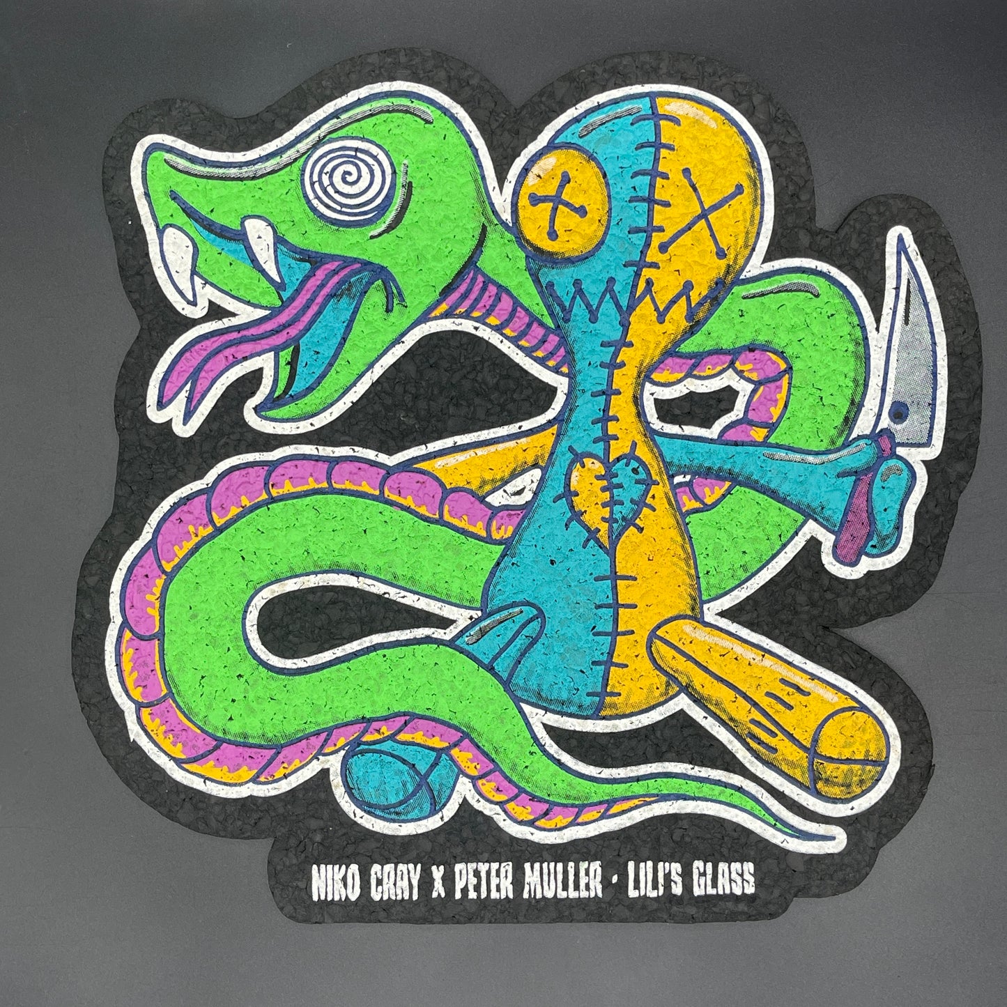 Niko Cray X Muller Glass X Lili’s Glass Purple & Green Snake Moodmat