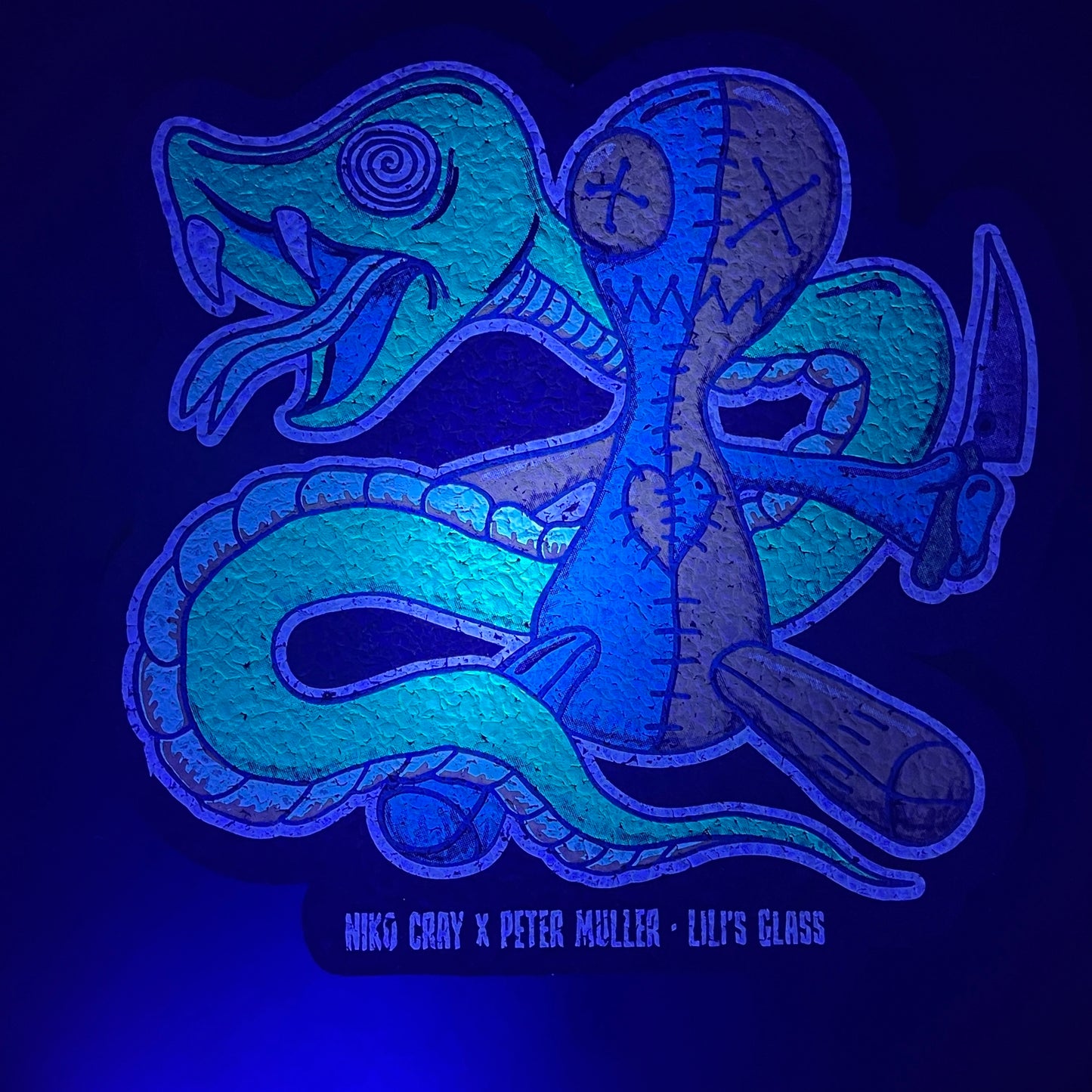 Niko Cray X Muller Glass X Lili’s Glass Blue & Green Snake Moodmat