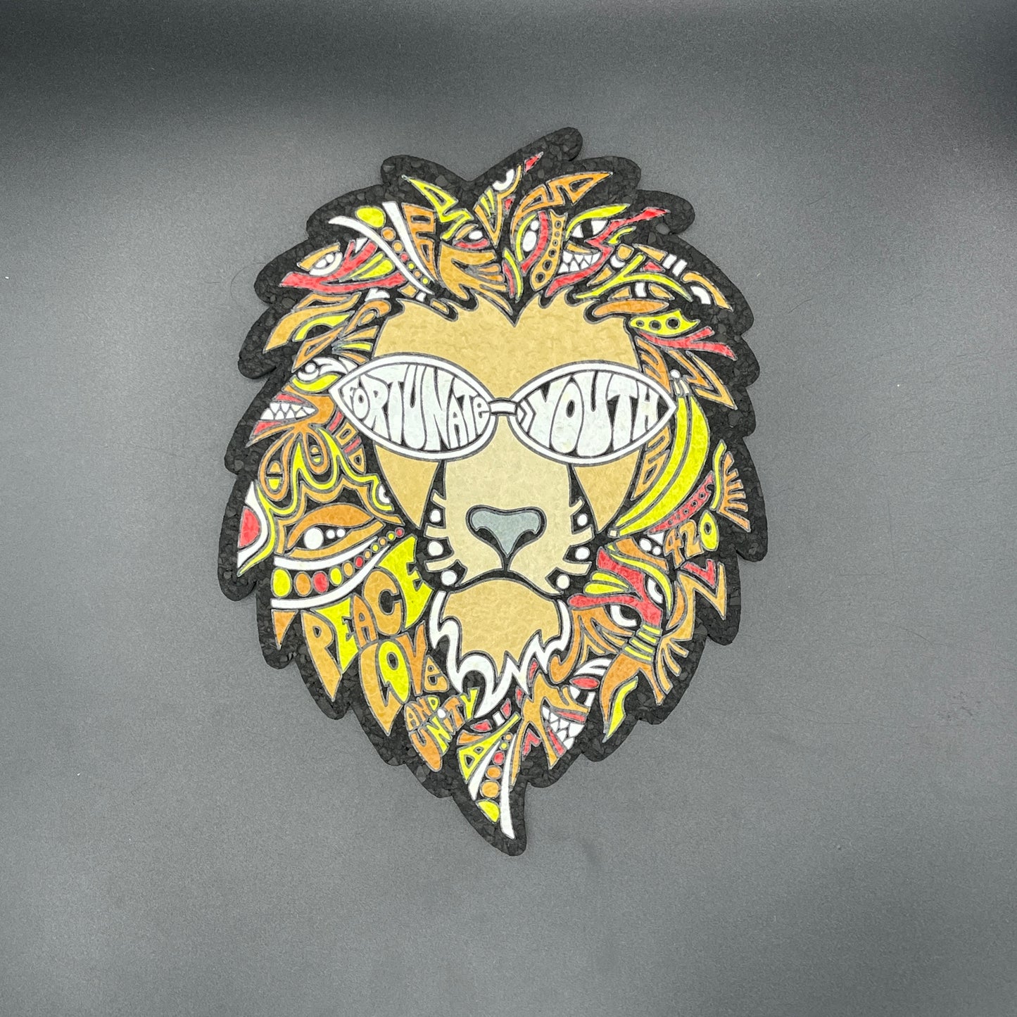 Fortunate Youth Red & Yellow Lion Moodmat