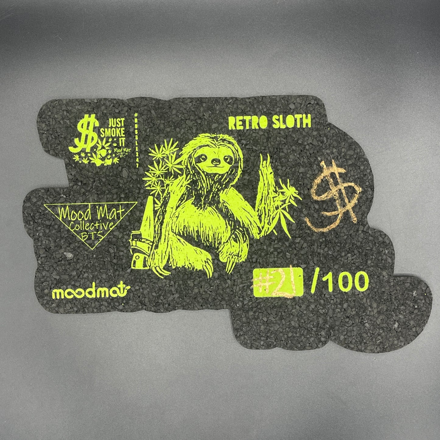 Hippie Hussle X Retro Sloth Just Smoke It W/ Mushrooms Moodmat