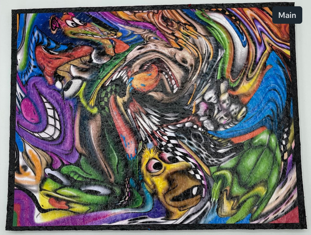 Visual Fiber Trippy Cartoons Mat