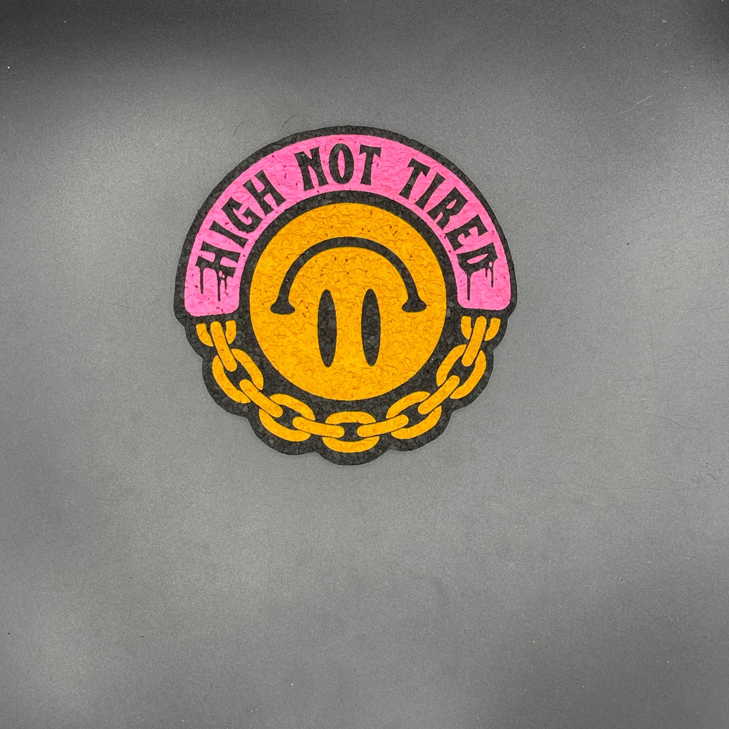 High Not Tired Round Smiley Face Moodmat