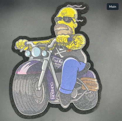 Hippie Hussle X The Seshons X 74Lands Biker Homer Moodmat