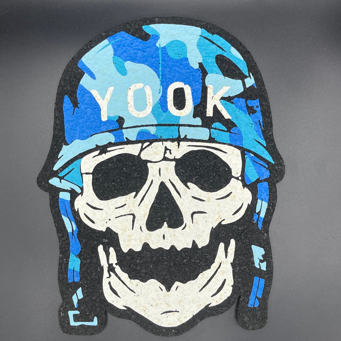 Yook Blue Camo Skull Head Moodmat