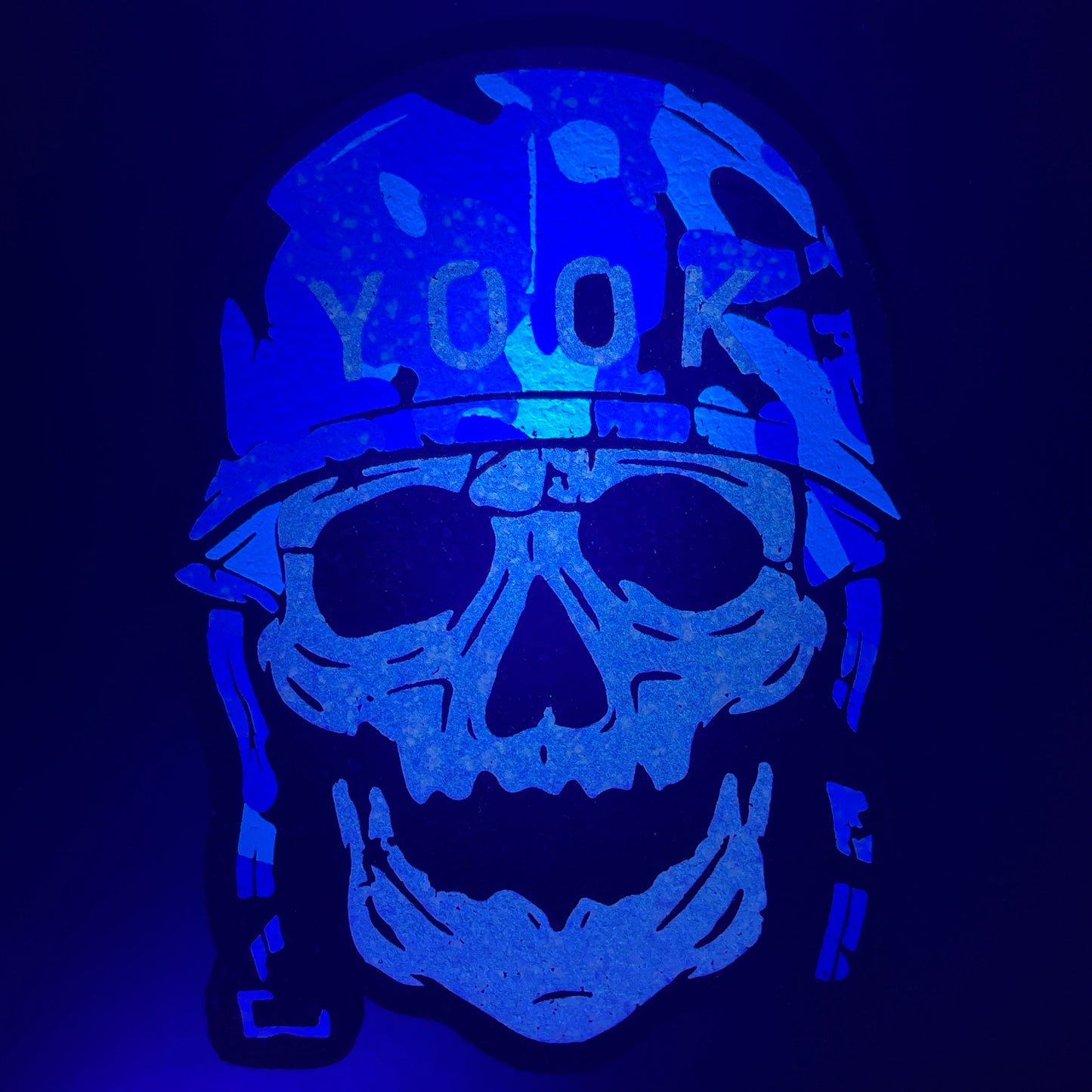 Yook Blue Camo Skull Head Moodmat