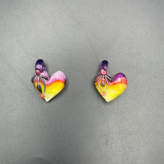 Lyric Glass Mini Sunset Heart Pendant