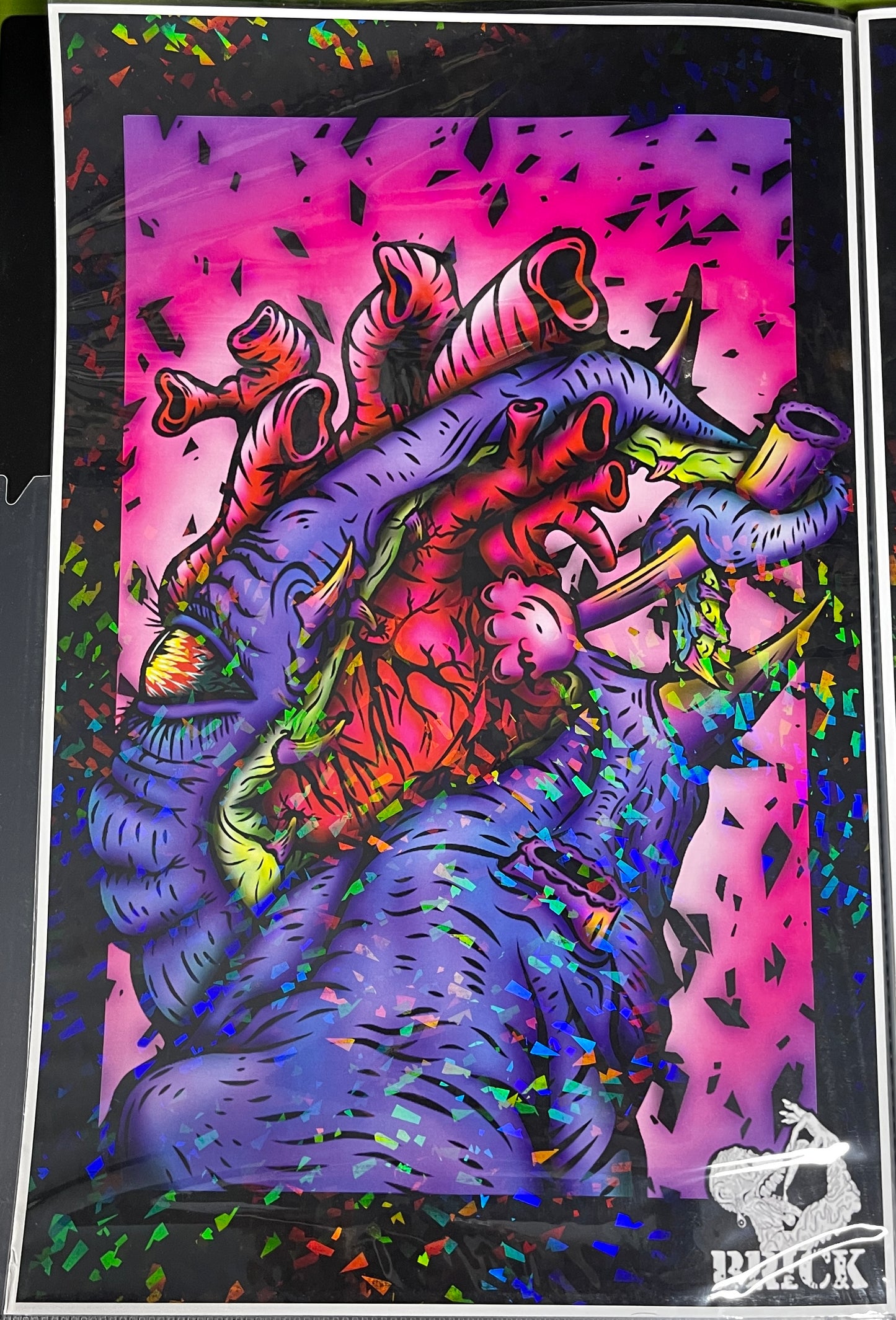 Brick A Monster Has My Heart Holographic Print