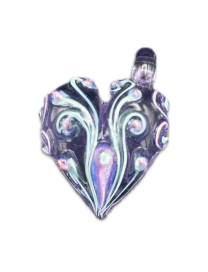 Lyric Glass Elaborate Heart Pendant