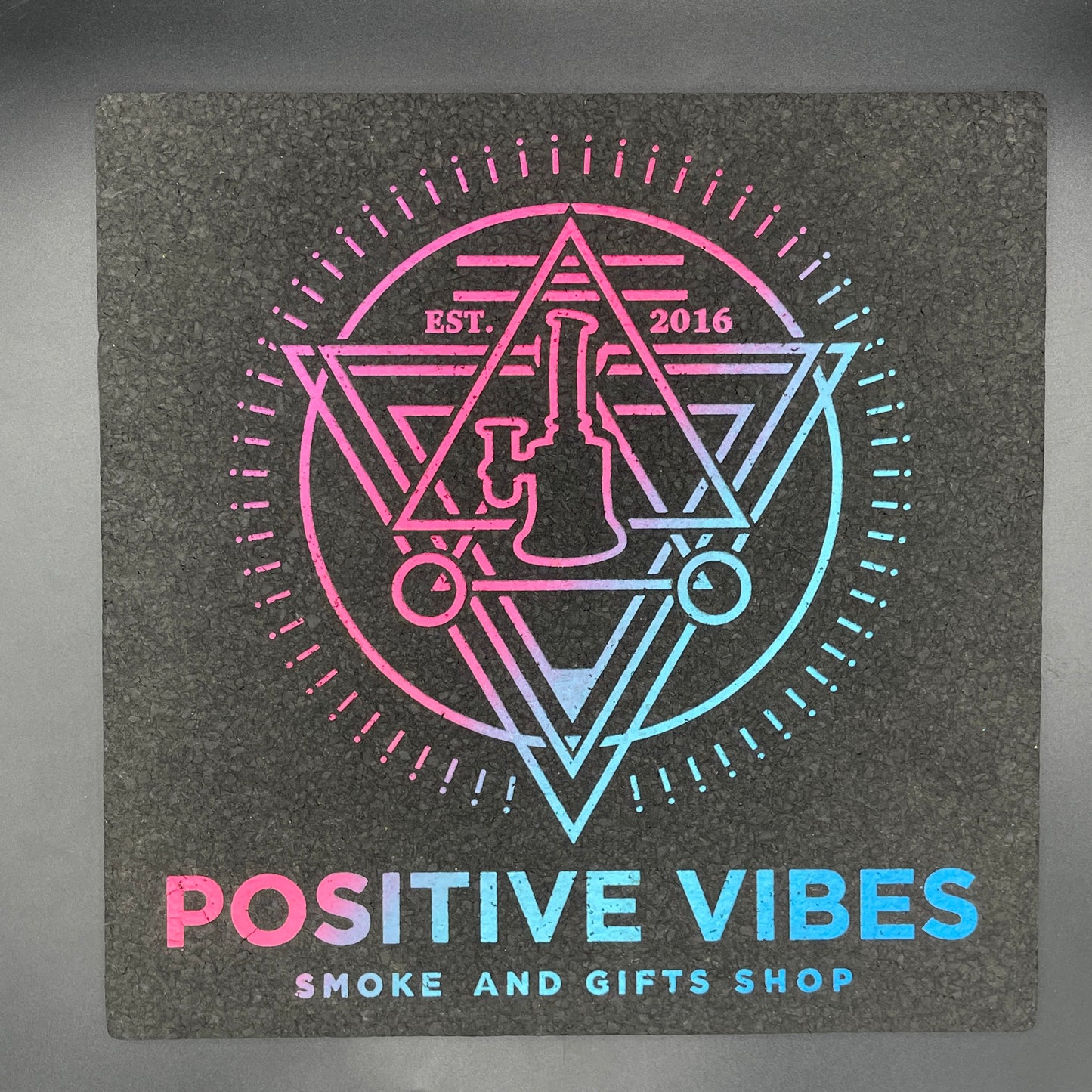 Positive Vibes Pink to Blue Logo Moodmat