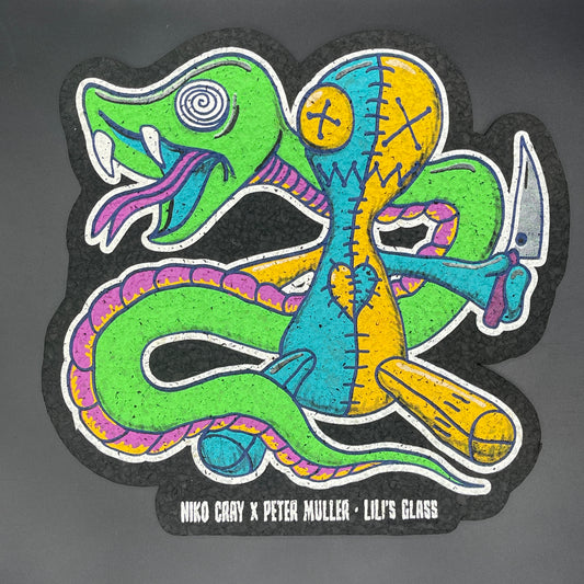 Niko Cray X Muller Glass X Lili’s Glass Purple & Green Snake Moodmat