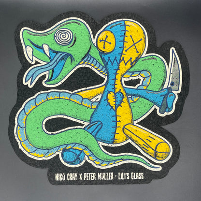 Niko Cray X Muller Glass X Lili’s Glass Blue & Green Snake Moodmat