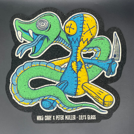 Niko Cray X Muller Glass X Lili’s Glass Blue & Green Snake Moodmat