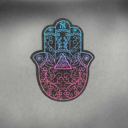 Illuminati Blue-Pink Fade Hamsa Hand Moodmat