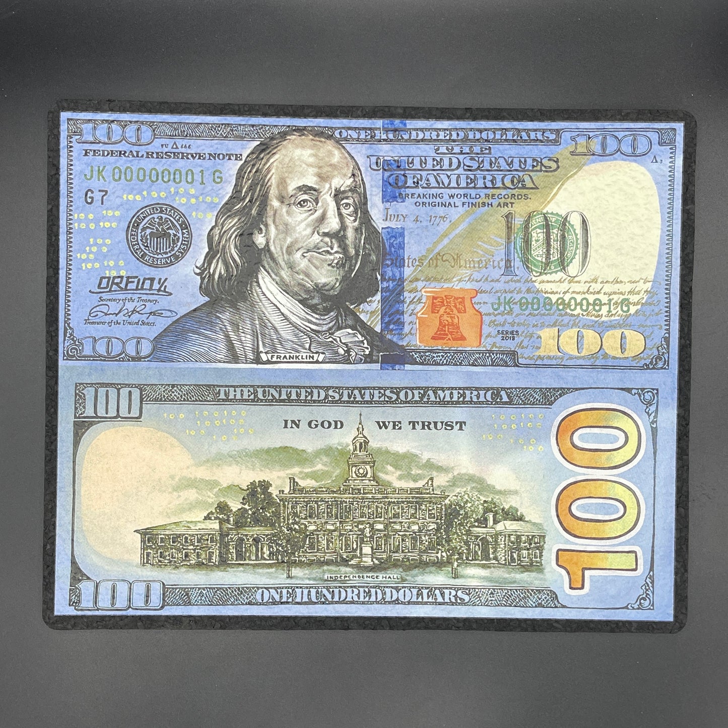 Orfin Blue $100 Bill Moodmat