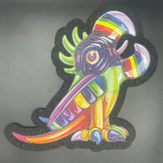 RJ Glass Dark Rainbow Macaw Moodmat