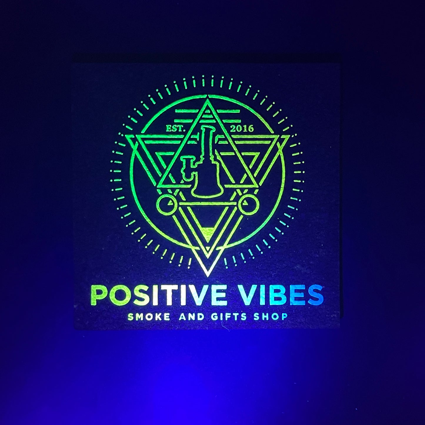 Positive Vibes Green To Blue Logo Moodmat