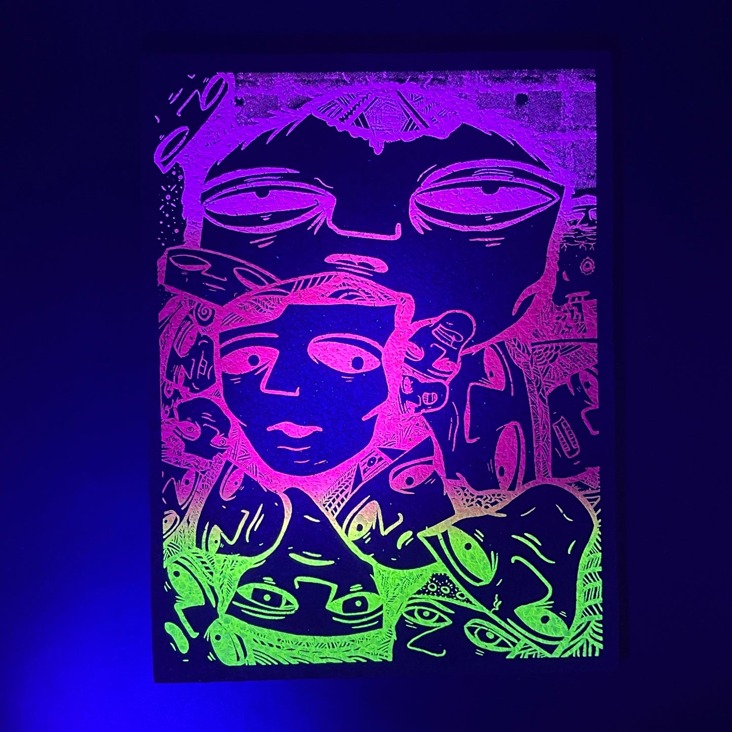 Positive Vibes X Rubezilla Multicolored Faces Moodmat