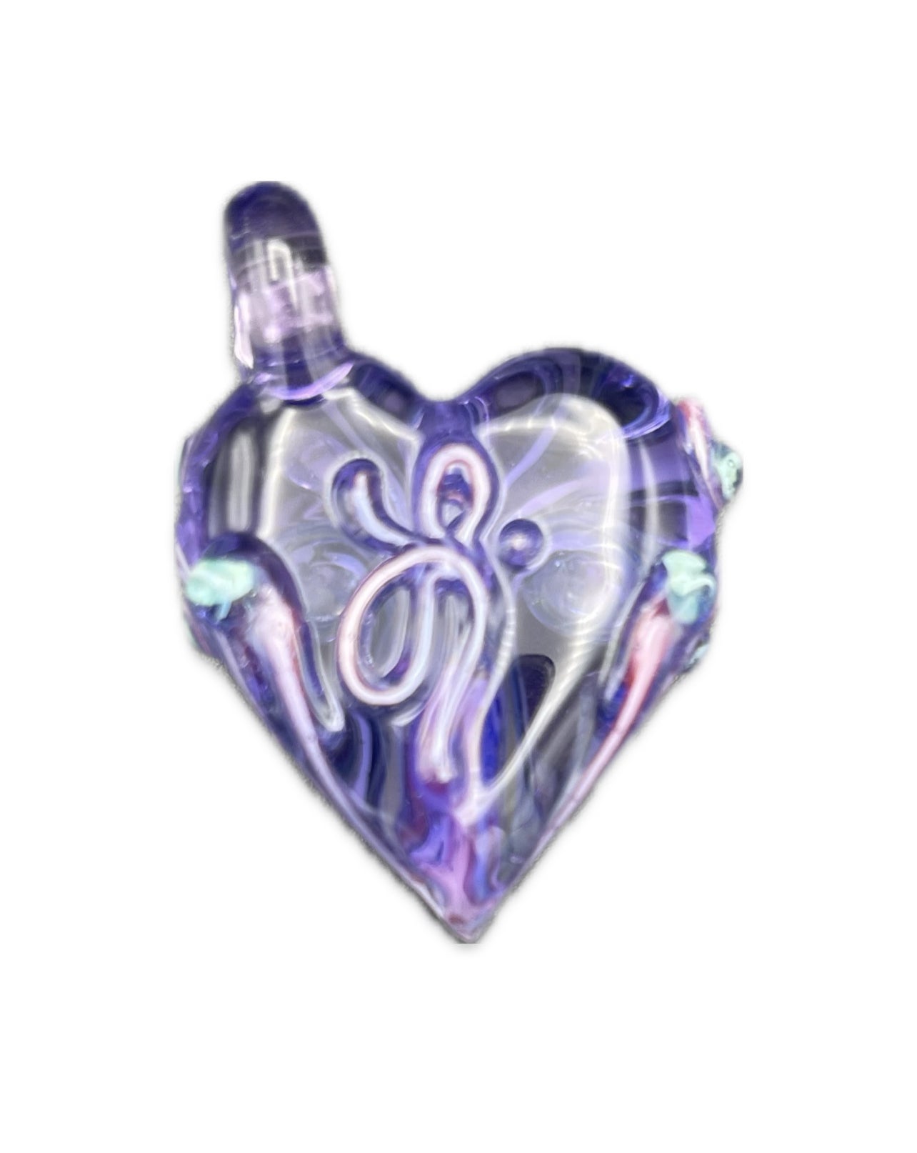 Lyric Glass Elaborate Heart Pendant