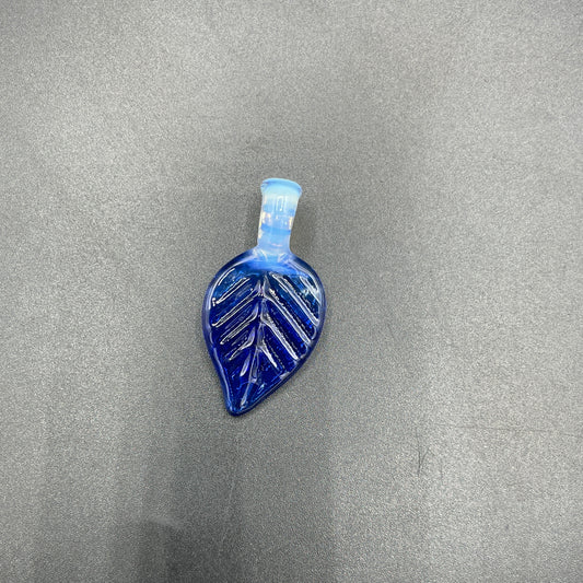 Domepiecer Dark Blue Blade Leaf Pendant