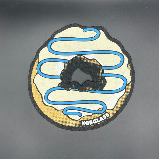 KGB Glass Vanilla Blue Swirl Donut Moodmat