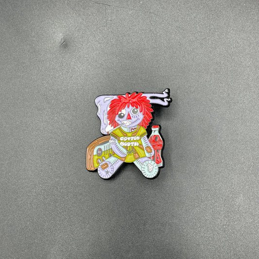 Retro Sloth Raggedy Ann Pin