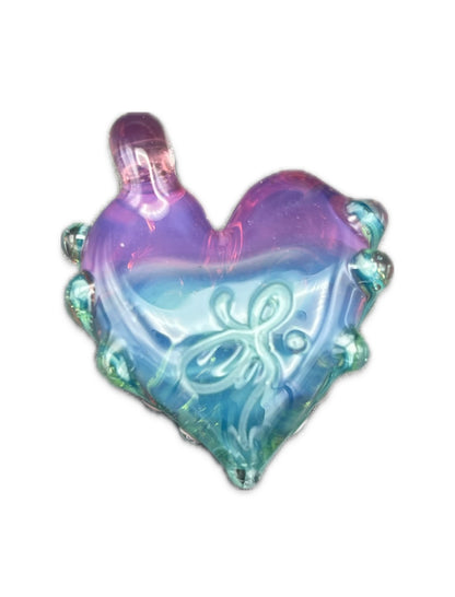 Lyric Glass Elaborate Heart Pendant