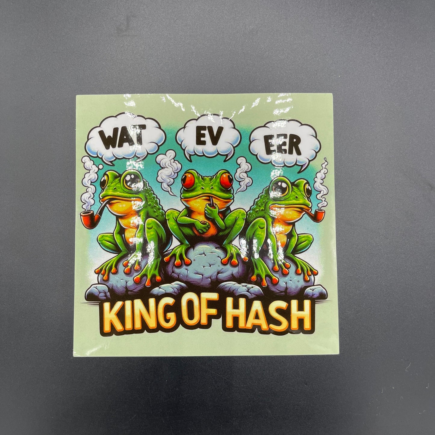 GZ1 Wat Ev Err King Of Hash Frogs Square Stciker