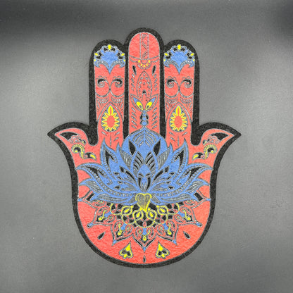 East Coasters Red & Blue Hamsa Hand Mat