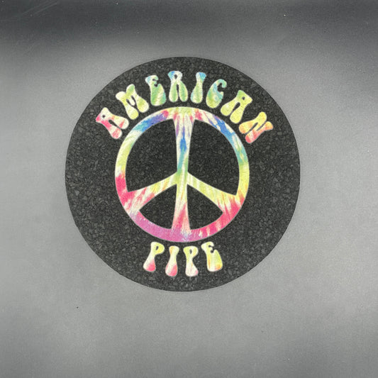 American Pipe Tie-Dye Peace Sign Round Moodmat