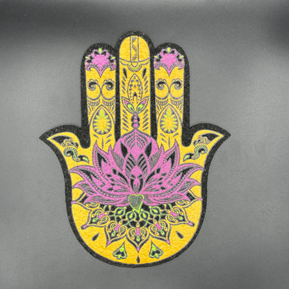 East Coasters Orange & Purple Hamsa Hand Mat