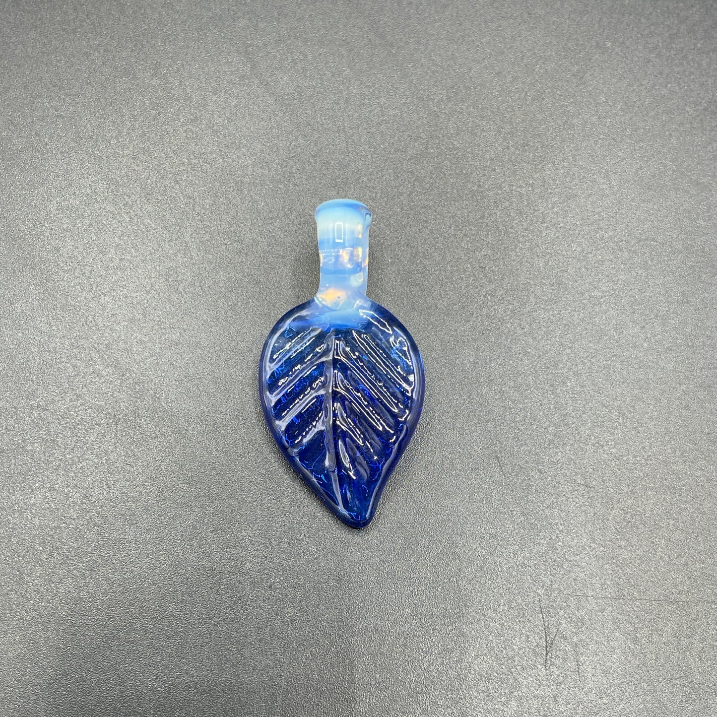 Domepiecer Dark Blue Blade Leaf Pendant