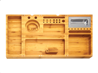 Raw Wooden Triple Flip Tray