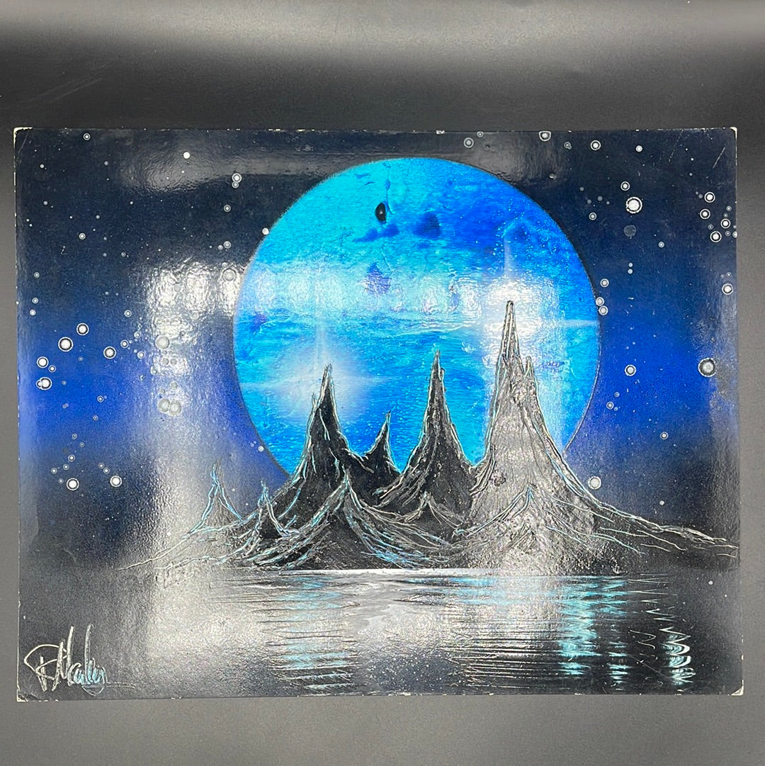 Spray Paint Art Blue Mountains