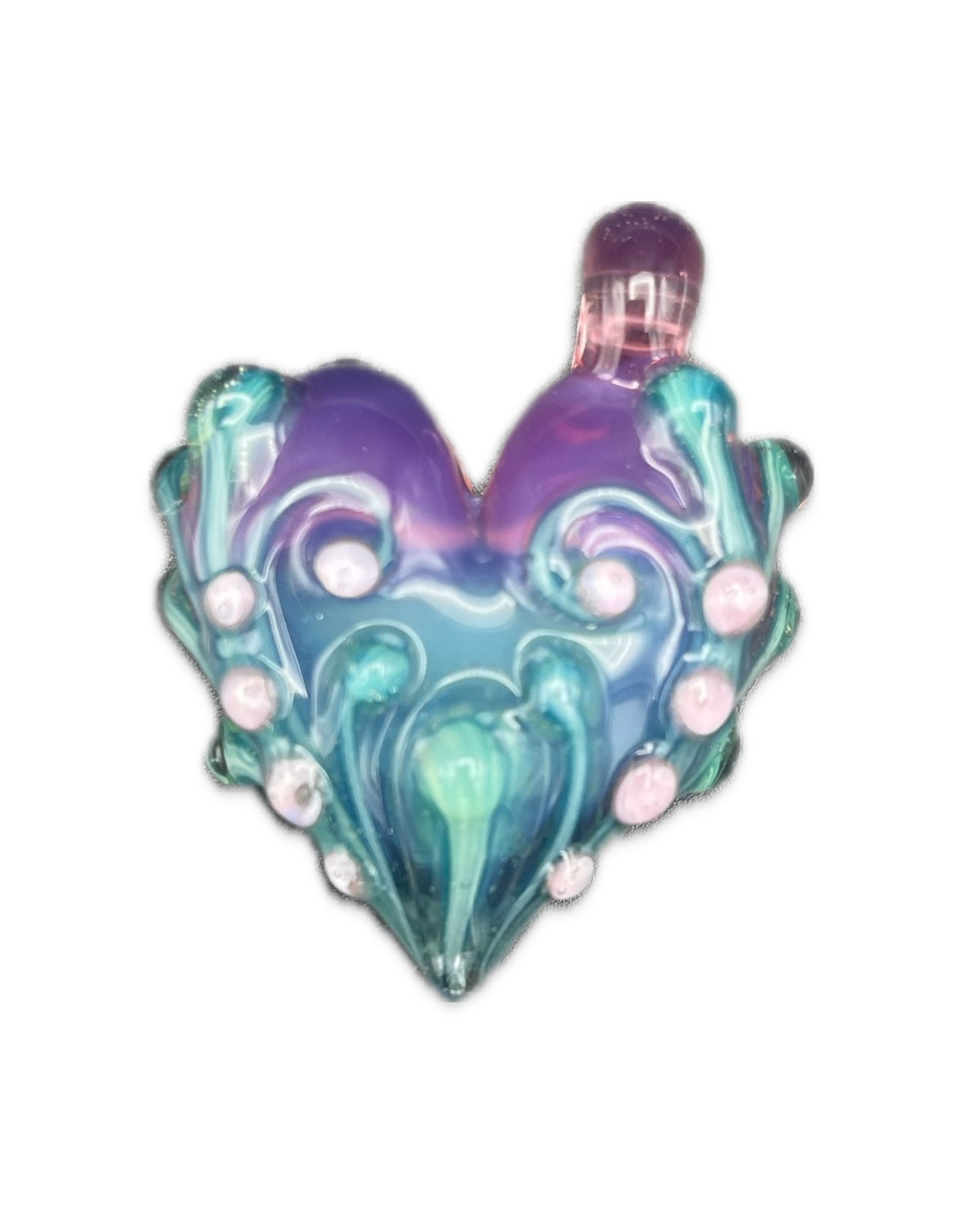 Lyric Glass Elaborate Heart Pendant