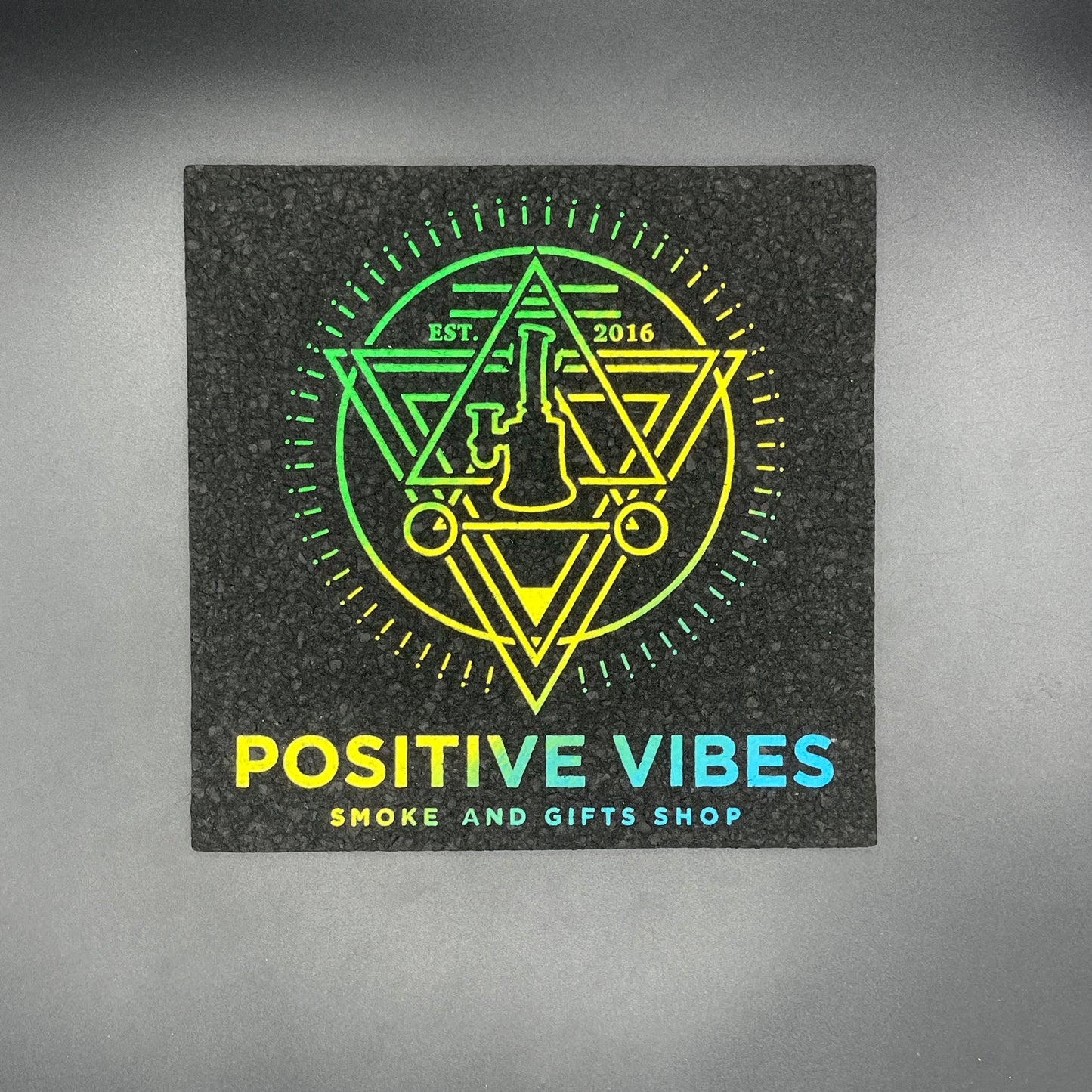 Positive Vibes Green To Blue Logo Moodmat