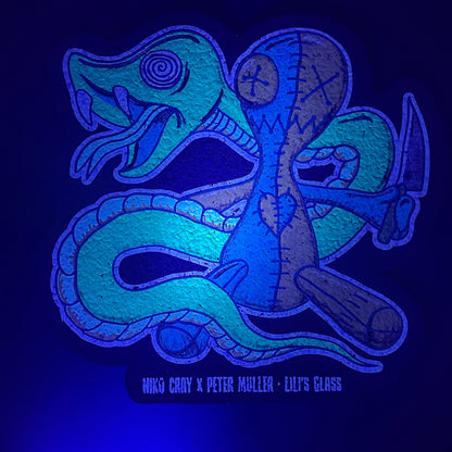 Niko Cray X Muller Glass X Lili’s Glass Blue & Green Snake Moodmat