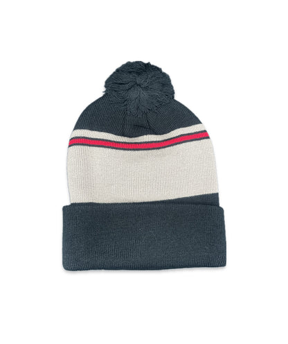 Raw Pompom Beanie Black/Brown