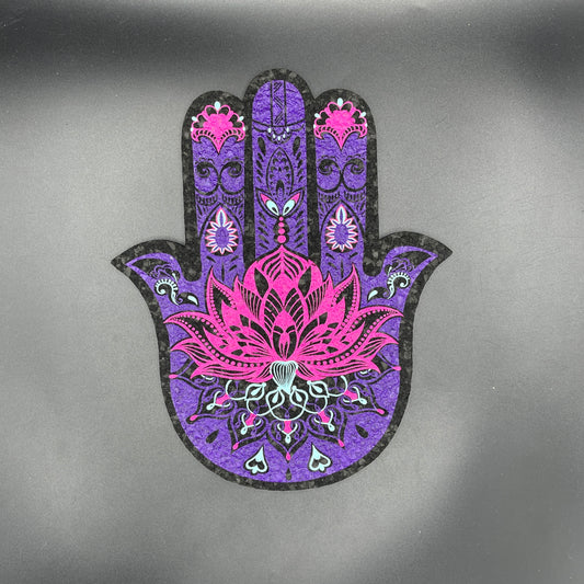 East Coasters Purple & Pink Hamsa Hand Mat